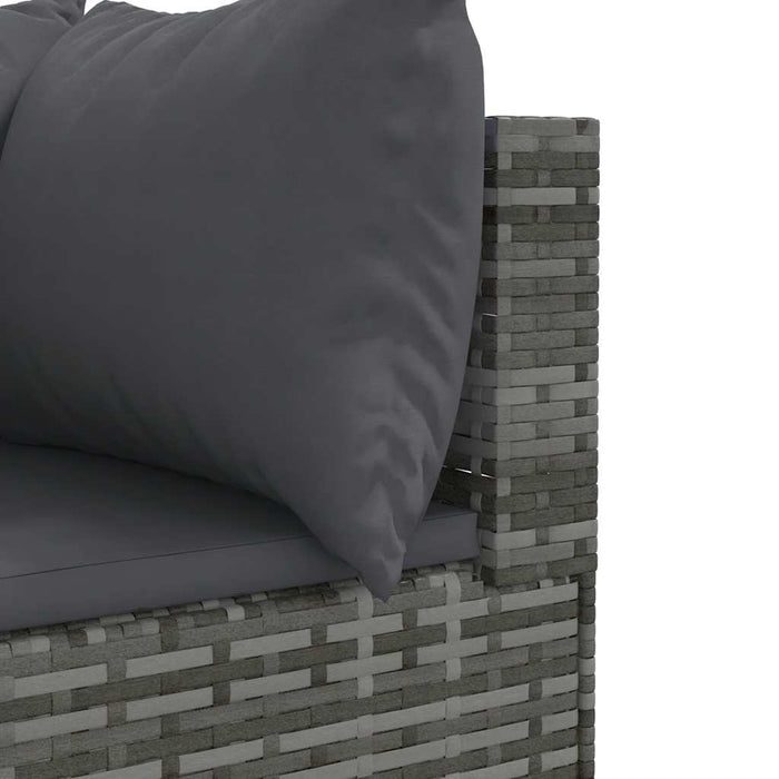 Set mobilier de grădină cu perne, 7 piese, gri, poliratan - WALTI WALTI
