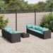 Set mobilier de grădină cu perne, 8 piese, negru, poliratan - WALTI WALTI
