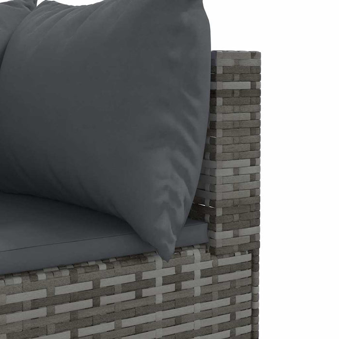 Set mobilier de grădină cu perne, 9 piese, gri, poliratan WALTI
