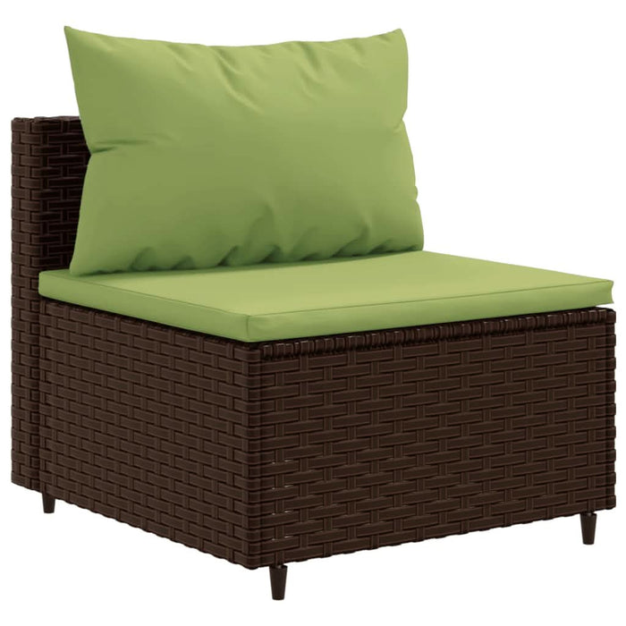 Set mobilier de grădină cu perne, 9 piese, maro, poliratan - WALTI WALTI