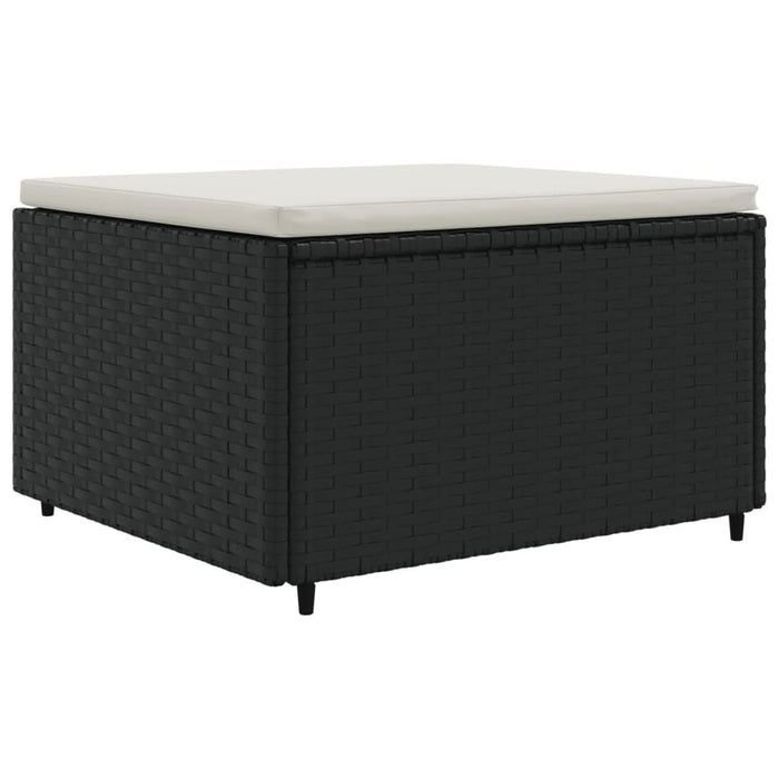 Set mobilier relaxare grădină 4 piese cu perne poliratan negru - WALTI WALTI