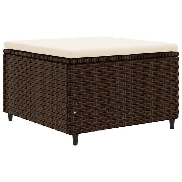 Set mobilier de grădină cu perne, 4 piese, maro, poliratan WALTI