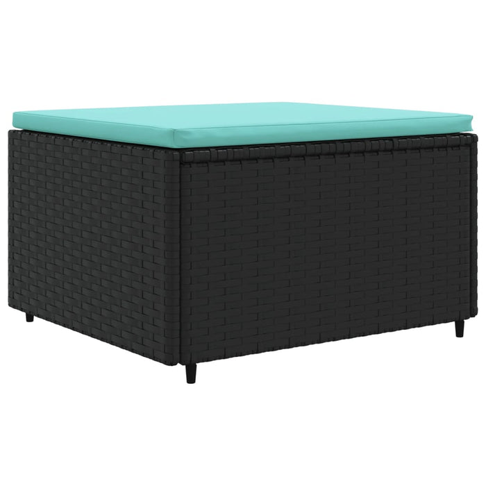 Set mobilier relaxare grădină 4 piese cu perne poliratan negru WALTI
