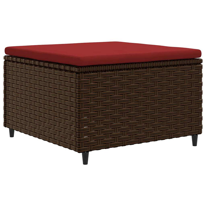 Set mobilier de grădină cu perne, 4 piese, maro, poliratan WALTI