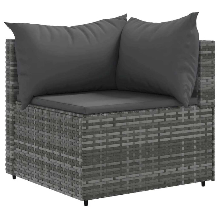 Set mobilier de grădină cu perne, 5 piese, gri, poliratan - WALTI WALTI