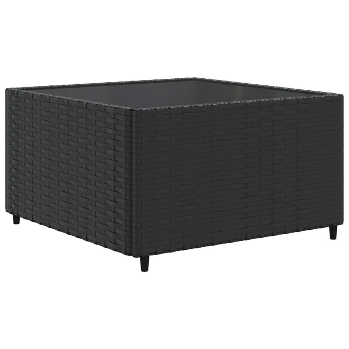 Set șezlonguri de grădină, 5 piese, cu perne, negru, poliratan - WALTI WALTI