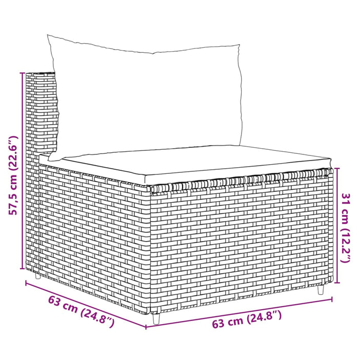 Set șezlonguri de grădină, 5 piese, cu perne, negru, poliratan - WALTI WALTI