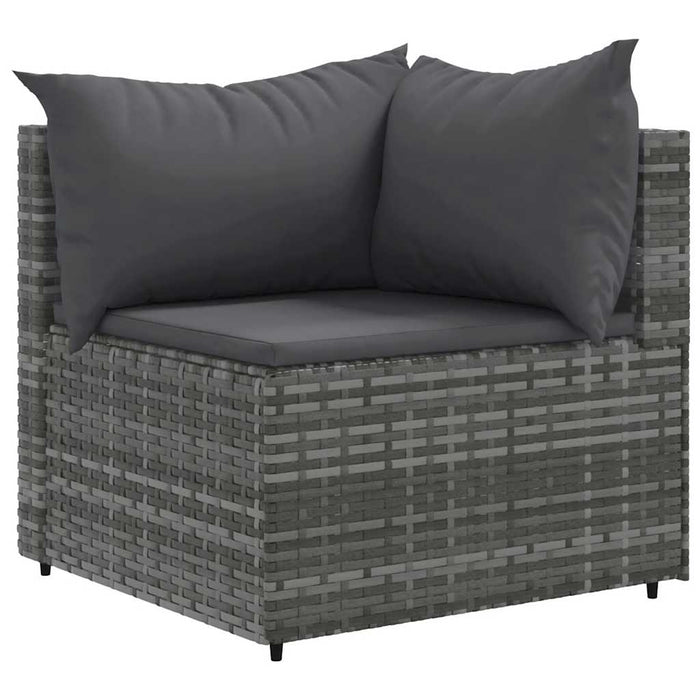 Set mobilier de grădină cu perne, 5 piese, gri, poliratan - WALTI WALTI