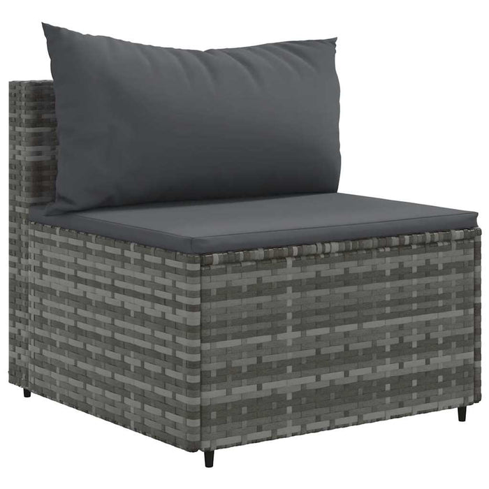 Set mobilier de grădină cu perne, 5 piese, gri, poliratan - WALTI WALTI