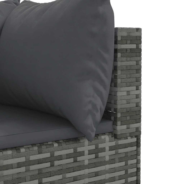 Set mobilier de grădină cu perne, 5 piese, gri, poliratan - WALTI WALTI