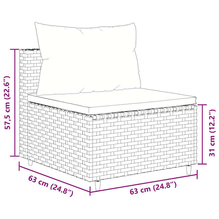Set mobilier de grădină cu perne, 5 piese, gri, poliratan - WALTI WALTI