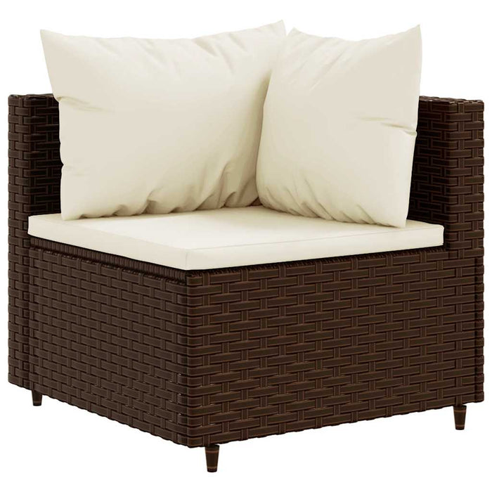Set mobilier de grădină cu perne, 6 piese, maro, poliratan WALTI