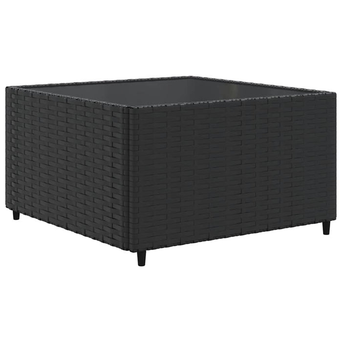 Set mobilier de grădină cu perne, 6 piese, negru, poliratan WALTI