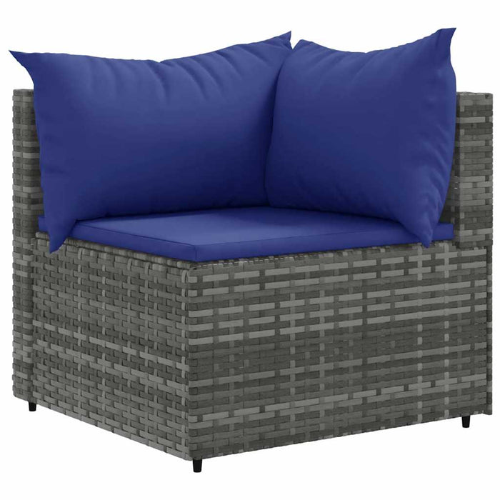 Set mobilier de grădină cu perne, 6 piese, gri, poliratan - WALTI WALTI