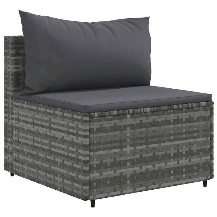 Set mobilier de grădină cu perne, 5 piese, gri, poliratan - WALTI WALTI