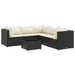 Set mobilier de grădină cu perne, 6 piese, negru, poliratan - WALTI WALTI