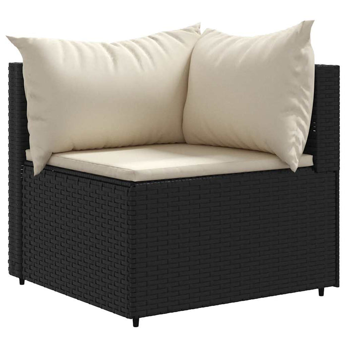 Set mobilier de grădină cu perne, 6 piese, negru, poliratan - WALTI WALTI