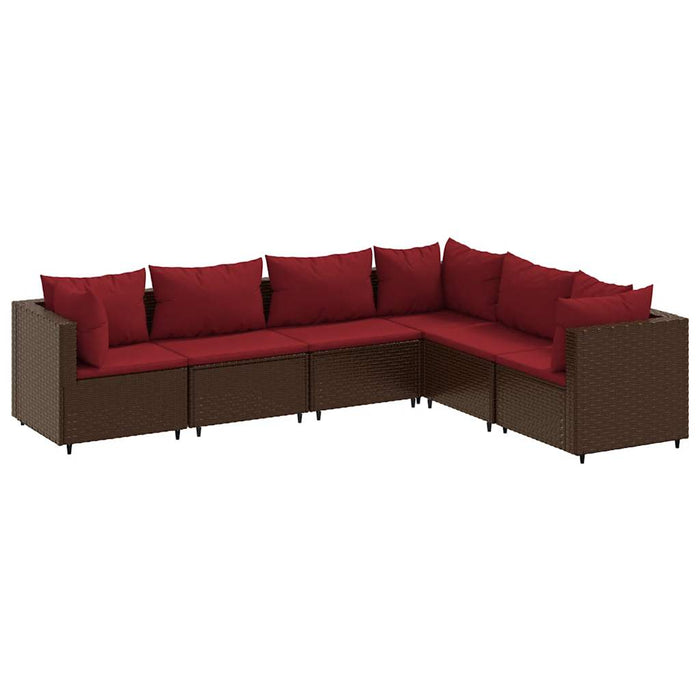 Set mobilier de grădină cu perne, 6 piese, maro, poliratan - WALTI WALTI