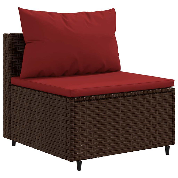 Set mobilier de grădină cu perne, 6 piese, maro, poliratan - WALTI WALTI