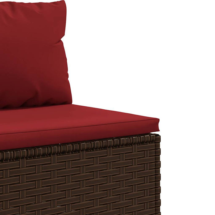 Set mobilier de grădină cu perne, 6 piese, maro, poliratan - WALTI WALTI