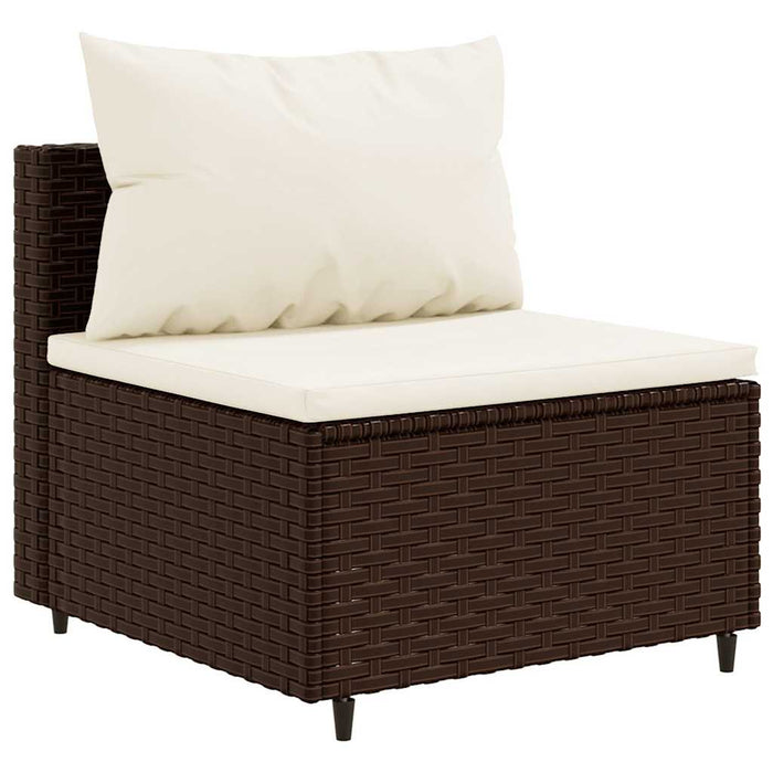 Set mobilier de grădină cu perne, 7 piese, maro, poliratan - WALTI WALTI