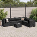 Set mobilier de grădină cu perne, 7 piese, negru, poliratan - WALTI WALTI