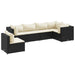 Set mobilier de grădină cu perne, 6 piese, negru, poliratan - WALTI WALTI