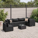Set mobilier de grădină cu perne, 7 piese, negru, poliratan - WALTI WALTI