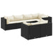 Set mobilier de grădină cu perne, 7 piese, negru, poliratan - WALTI WALTI