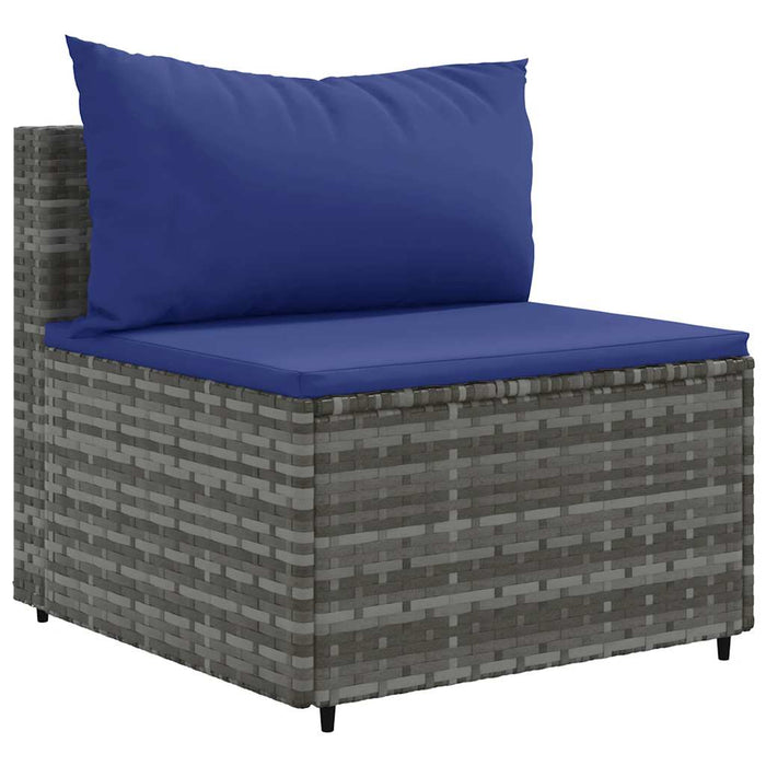 Set mobilier de grădină cu perne, 7 piese, gri, poliratan - WALTI WALTI