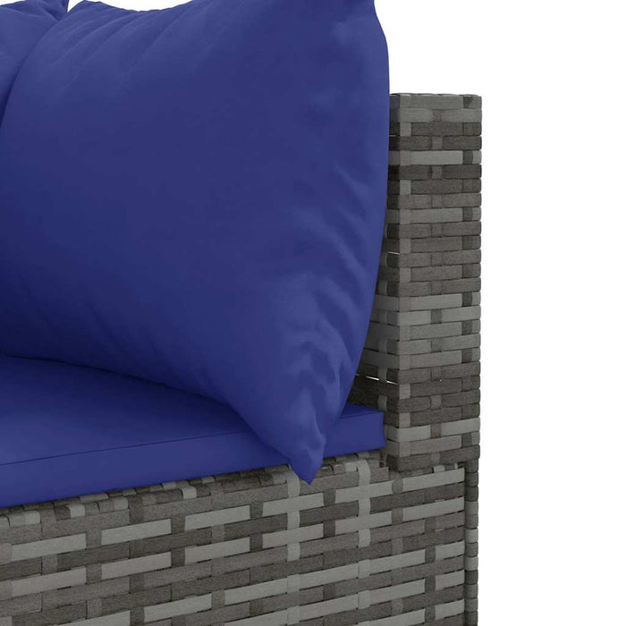 Set mobilier de grădină cu perne, 7 piese, gri, poliratan - WALTI WALTI