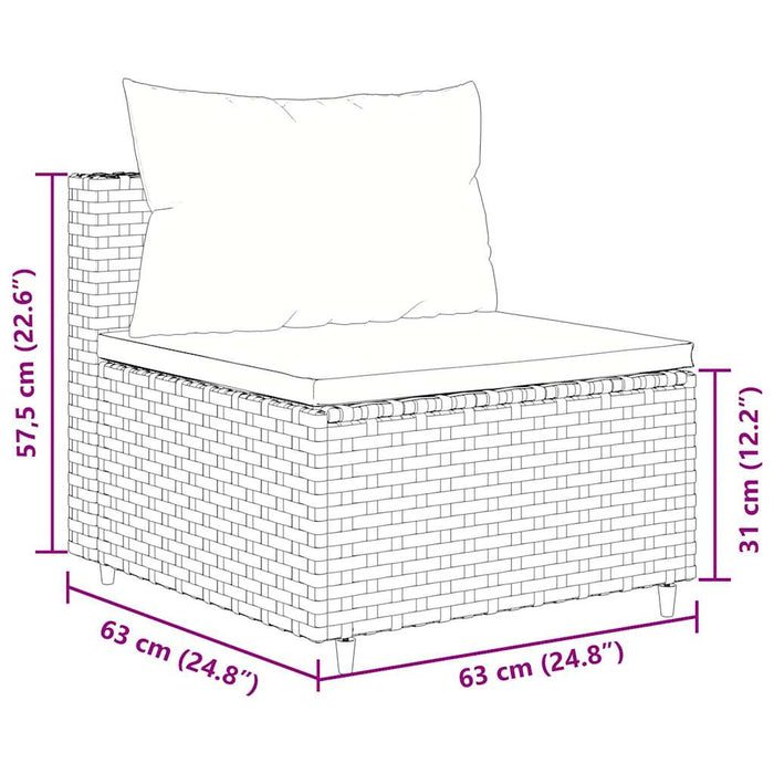 Set mobilier de grădină cu perne, 7 piese, gri, poliratan - WALTI WALTI