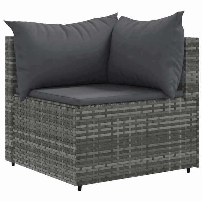 Set mobilier de grădină cu perne, 9 piese, gri, poliratan - WALTI WALTI