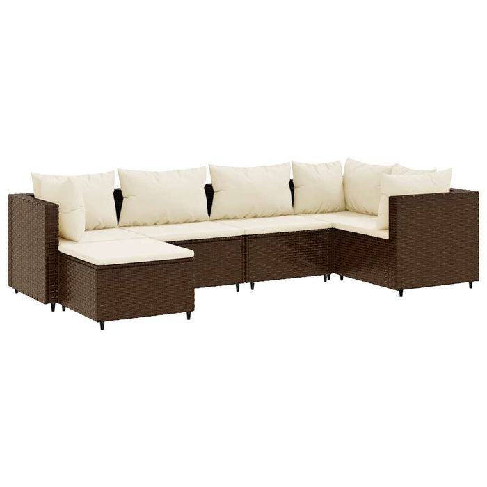 Set mobilier de grădină cu perne, 6 piese, maro, poliratan - WALTI WALTI