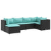 Set mobilier de grădină cu perne, 6 piese, negru, poliratan - WALTI WALTI