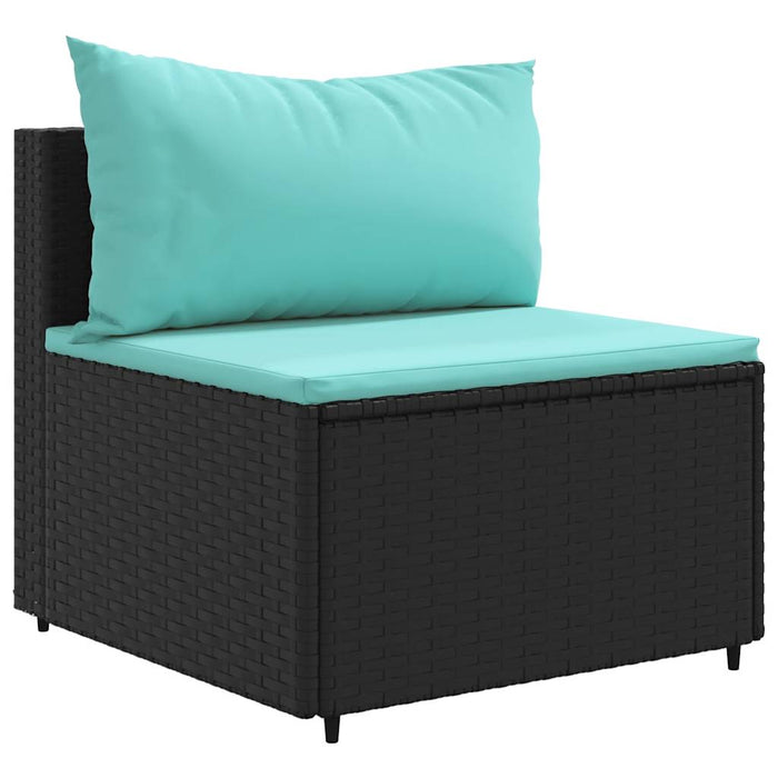 Set mobilier de grădină cu perne, 6 piese, negru, poliratan - WALTI WALTI