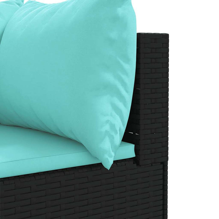 Set mobilier de grădină cu perne, 6 piese, negru, poliratan - WALTI WALTI