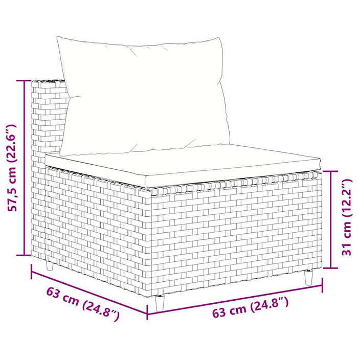 Set mobilier de grădină cu perne, 6 piese, negru, poliratan - WALTI WALTI