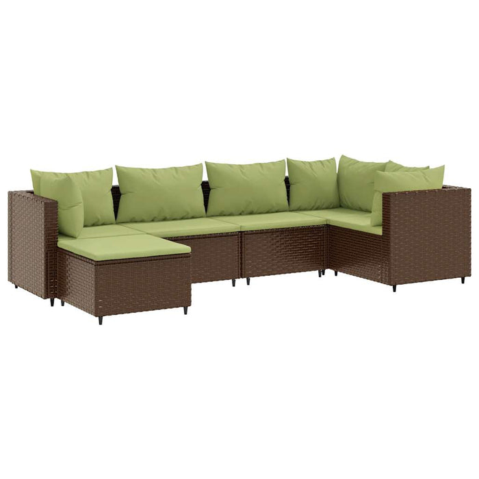 Set mobilier de grădină cu perne, 6 piese, maro, poliratan - WALTI WALTI