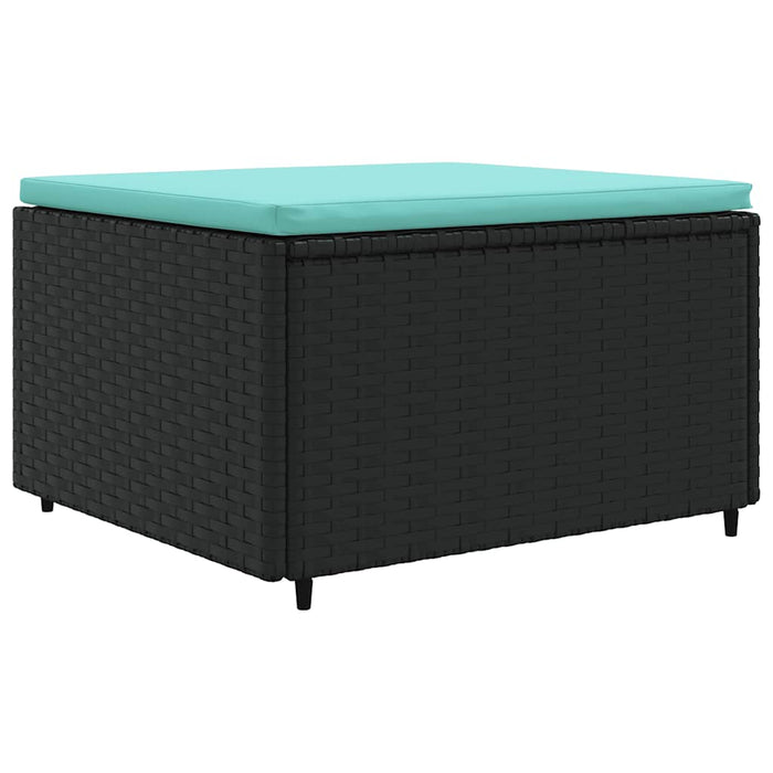 Set mobilier de grădină cu perne, 7 piese, negru, poliratan - WALTI WALTI