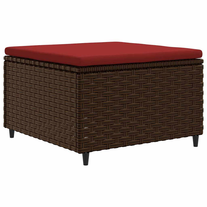 Set mobilier de grădină cu perne, 7 piese, maro, poliratan WALTI