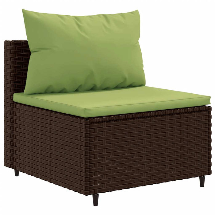Set mobilier de grădină cu perne, 7 piese, maro, poliratan - WALTI WALTI