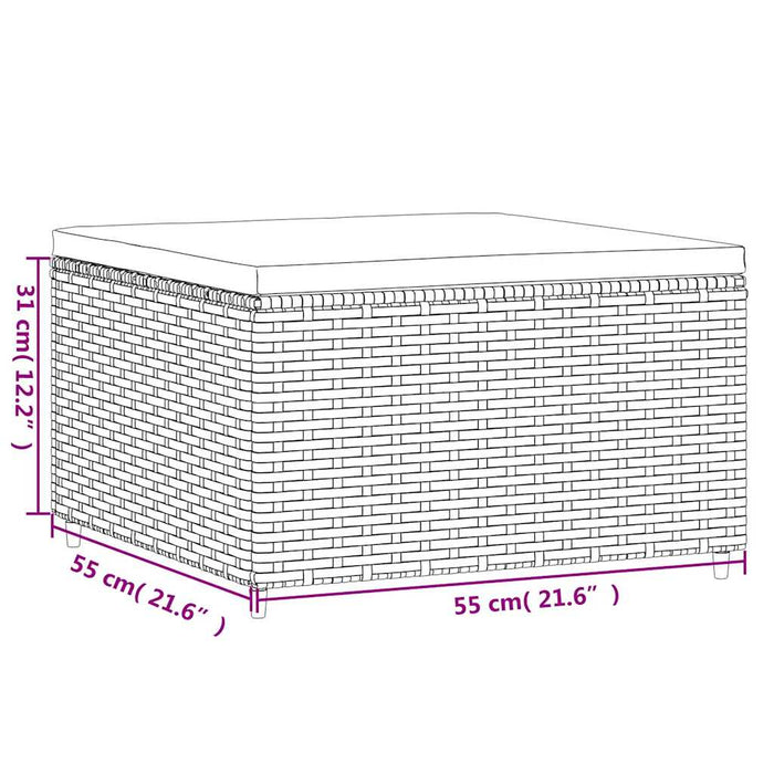 Set mobilier de grădină cu perne, 7 piese, maro, poliratan - WALTI WALTI