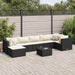 Set mobilier de grădină cu perne, 8 piese, negru, poliratan - WALTI WALTI