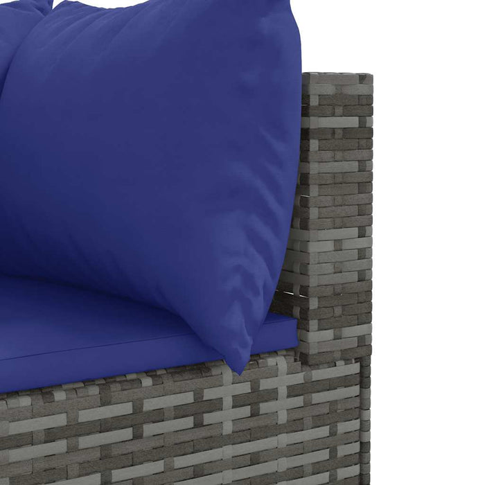 Set mobilier de grădină cu perne, 8 piese, gri, poliratan WALTI