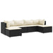 Set mobilier de grădină cu perne, 6 piese, negru, poliratan - WALTI WALTI