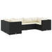 Set mobilier de grădină cu perne, 6 piese, negru, poliratan - WALTI WALTI