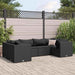 Set mobilier de grădină cu perne, 6 piese, negru, poliratan - WALTI WALTI
