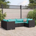 Set mobilier de grădină cu perne, 6 piese, negru, poliratan - WALTI WALTI