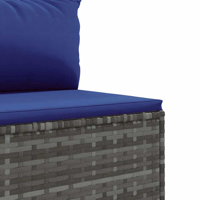 Set mobilier de grădină cu perne, 6 piese, gri, poliratan - WALTI WALTI